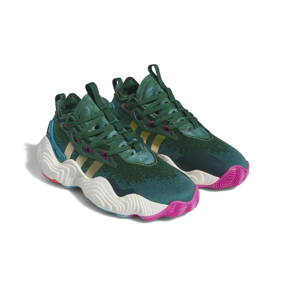 Adidas Trae Young 3 Basketball Dark Green/Gold Metallic Unisex Sneakers 8.5/9.5